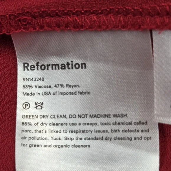 Reformation Lawrence Crimson High Slit One Shoulder Midi Dress Size 8 Sexy NEW - Picture 8 of 13